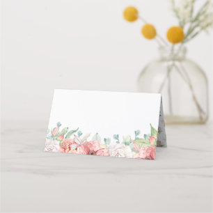 Akvarell Blommor Bröllops Platskort Placeringskort
