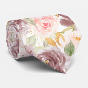 Akvarell Blommor Dammt Rosa Rosa Rosor Slips