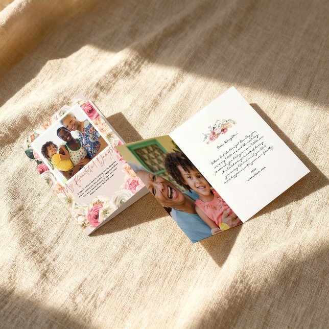 Akvarell Blommor | Dotter Morsdags Foto Ca Kort (Skapare uppladdad)