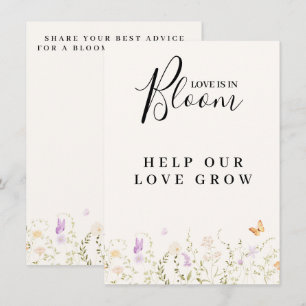 Akvarell Blommor Kärlek I Knopp Bröllopsdusch Tilläggskort