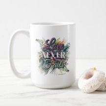 Akvarell Blommor Kärlek Misslyckas Aldrig Skrift