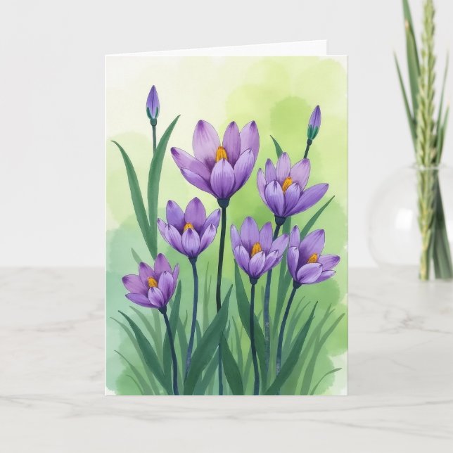Akvarell Blommor Kort (Framsida)