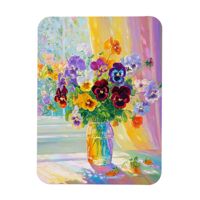 Akvarell Blommor  Magnet (Vertikal)