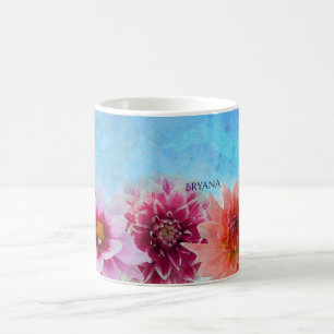 Akvarell Blommor Modern Blomma Elegant Kaffemugg