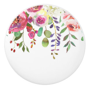 Akvarell Blommor Modern Färgrik Djärv Knopp