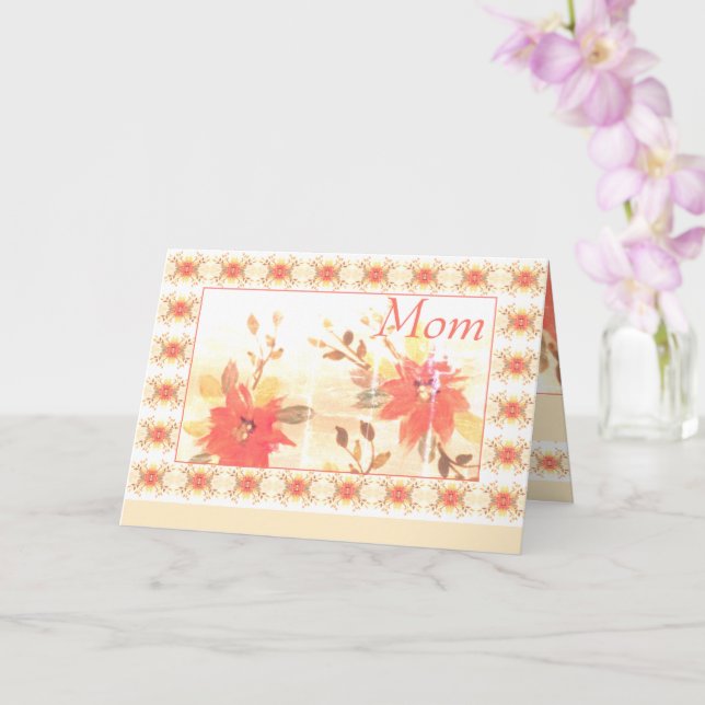 Akvarell Blommor Mors Dag Kort (Orkide)