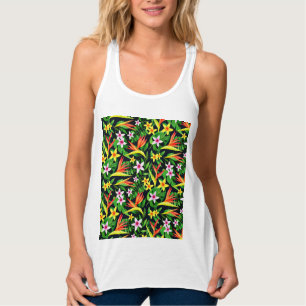 Akvarell Blommor Och Frukt Blommig Mönster-23768 Linne Med Racerback