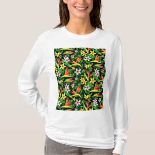 Akvarell Blommor Och Frukt Blommig Mönster-23768 T Shirt