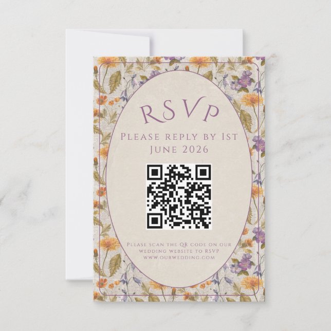 Akvarell Blommor - RSVP-kort OSA Kort (Framsida)