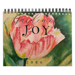 Akvarell Blommor Två Sidor 12-Månaders Kalender