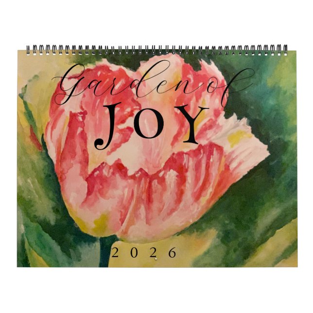 Akvarell Blommor Två Sidor 12-Månaders Kalender  (Omslag)