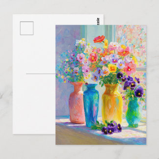 Akvarell Blommor Vykort