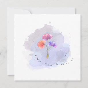 akvarell blommorkort kort