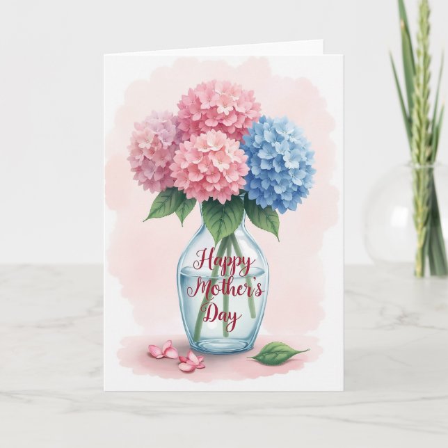 Akvarell Blomsterbukett Kort (Framsida)