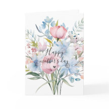 Akvarell Blomsterbukett Mamma