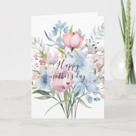 Akvarell Blomsterbukett Mamma Kort