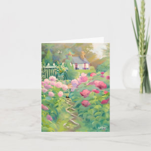 Akvarell blomsterträdgård anpassningsbar kort