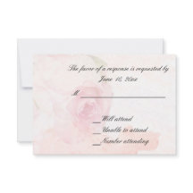 Akvarell Blush Rose | Bröllops-svarskort