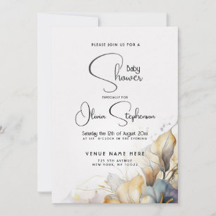 Akvarell Boho Calla Lily Blommig Bebis Shower Inbjudningar