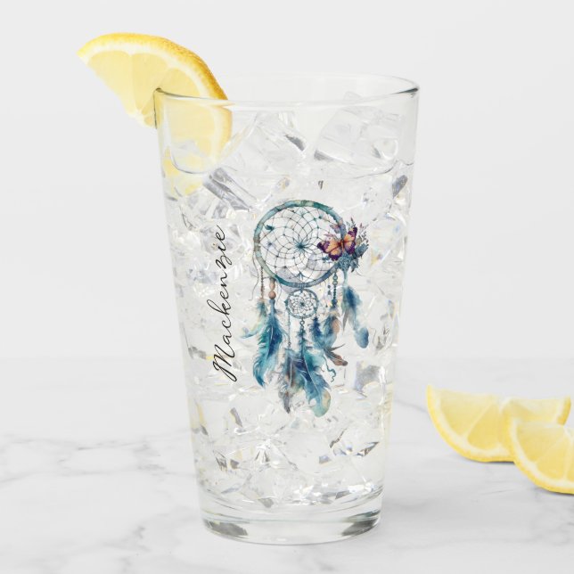 Akvarell Boho Drömfångare Glaskopp (Framsida Ice)