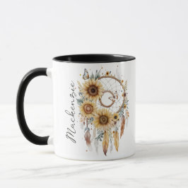 Akvarell Boho Drömfångare Mugg