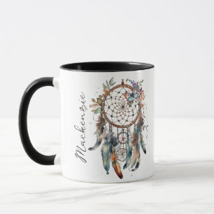 Akvarell Boho Drömfångare Mugg