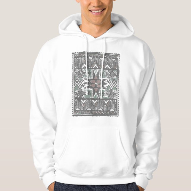 Akvarell Boho filt geometriskt mönster grafik Hoodie (Framsida)