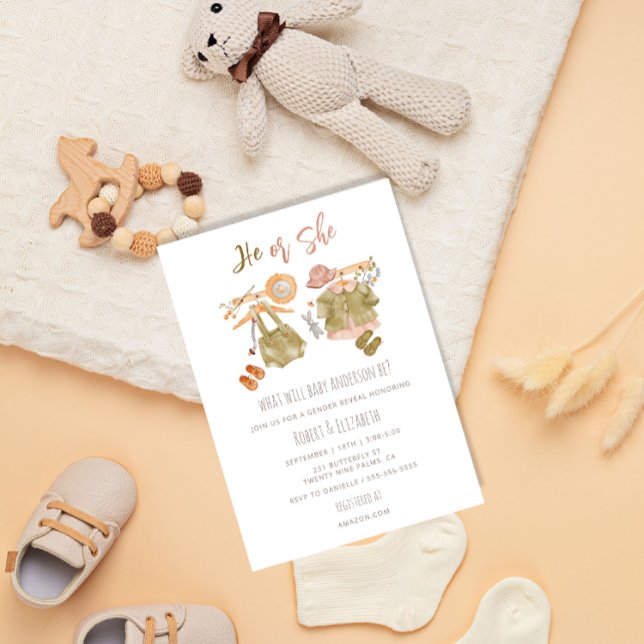 Akvarell Boho Könsbestämningsfest Inbjudningar (Skapare uppladdad)