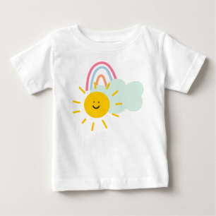 Akvarell Boho Regnbåge och Sol  T Shirt