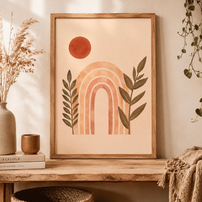 Akvarell Boho Sol Poster (Skapare uppladdad)