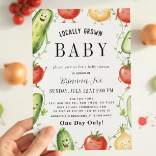 akvarell Bondfrisk Trädgård Söt Bebis Baby Shower Inbjudningar