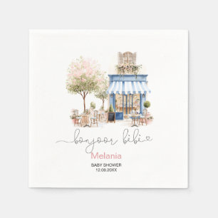 Akvarell bonjoor bebe baby shower Pappers Tall Pappersservett
