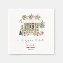    Akvarell bonjoor bebe  baby shower Pappersfat Pappersservett