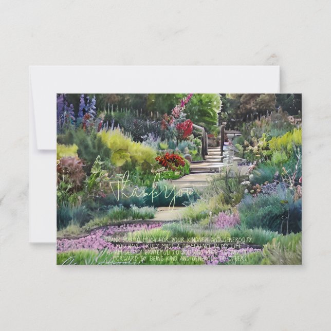 Akvarell botanisk trädgård anpassningsbar kort (Framsida)