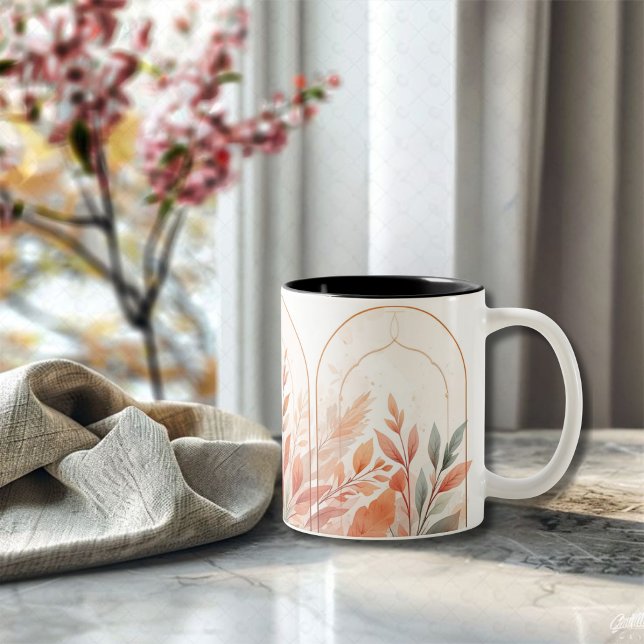 Akvarell Botaniska blad Elegant KaffeMugg (Skapare uppladdad)