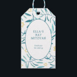 Akvarell Botaniska Davidstjärnan Bar Mitsva Presentetikett<br><div class="desc">Perfekt presenttagg för partygåvor på bat mitzvah, bar mitzvah eller andra judiska firanden! Handgjord akvarellkonst för dig på framsidan och baksidan! FULLT ANPASSNINGSBAR! Klicka på " Anpassa" ovan för att redigera texten. Klicka på "redigera med designverktyg" för att justera typsnitt, färger och placeringar och för att ta bort baksidans design...</div>