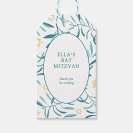 Akvarell Botaniska Davidstjärnan Bar Mitsva Presentetikett