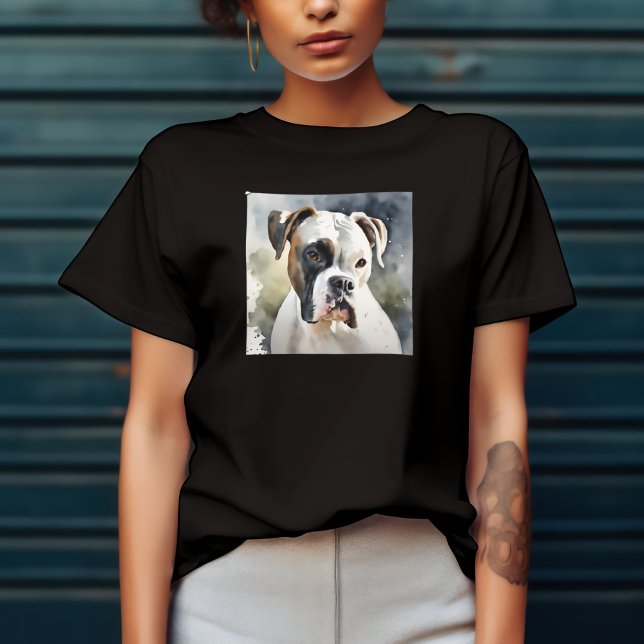 Akvarell Boxer Hund T Shirt (Skapare uppladdad)