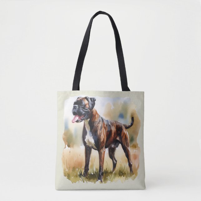 Akvarell Boxer Hund Tygkasse (Framsida)