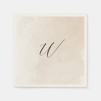 Akvarell Bröllops Initial Servett