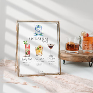 Akvarell Brud & Brudgum Signaturdryck Poster