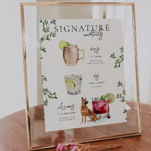 Akvarell   Brud & Brudgumms Signaturdryck Poster