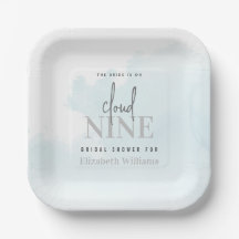 Akvarell Bruden är på molnet 9 bröllopsdusch