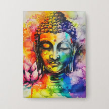 Akvarell Buddha Regnbåge Personligt Namn