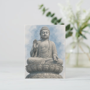 Akvarell Buddha vykort – Zen andlig konst