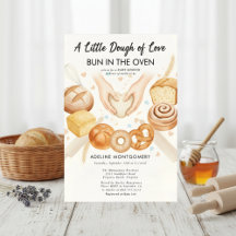 akvarell Bun in the Oven Bakery Baby Shower