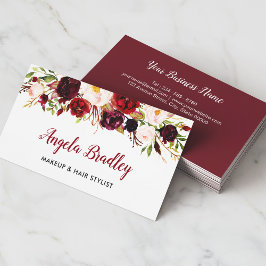 Akvarell Burgundy Blommig Facebook Instagram Logo Visitkort