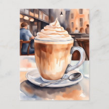 Akvarell, Caffe Latte, Postcrossing