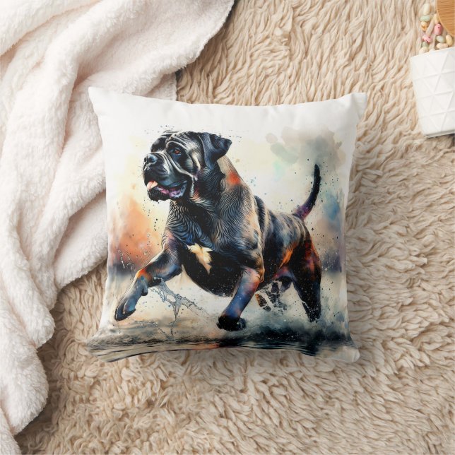 Akvarell Cane Corso hund Kudde (Filt)