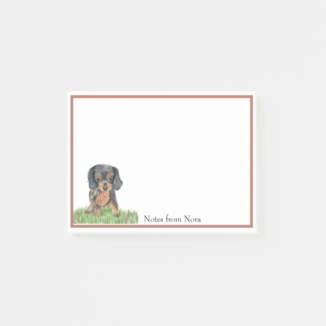 Akvarell Cavalier King Charles Spaniel Namn Post-it Block (Framsida)